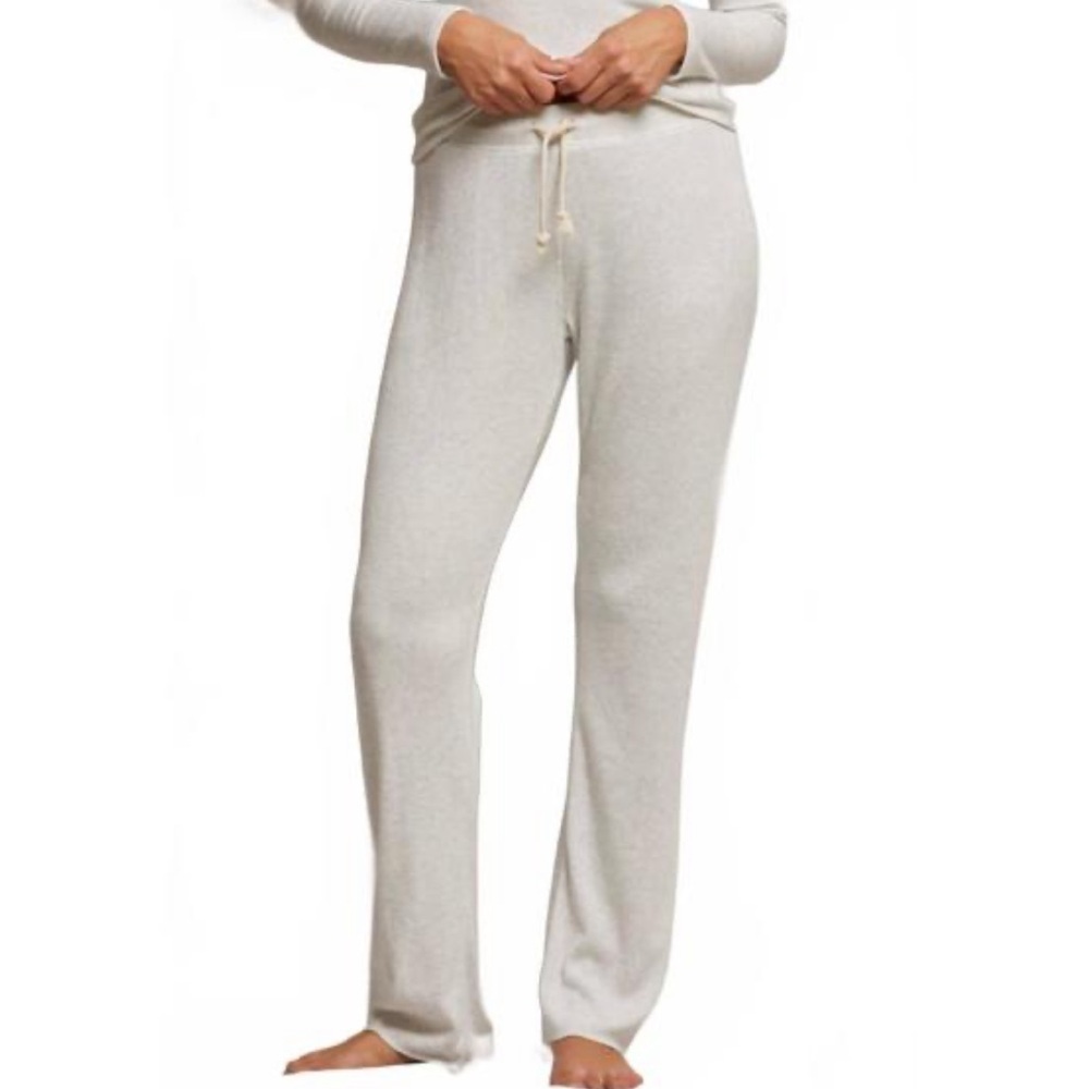 Perfect White Tee Leann Sweater Ribbed Straight Leg Pant Ash White & Grey Medium